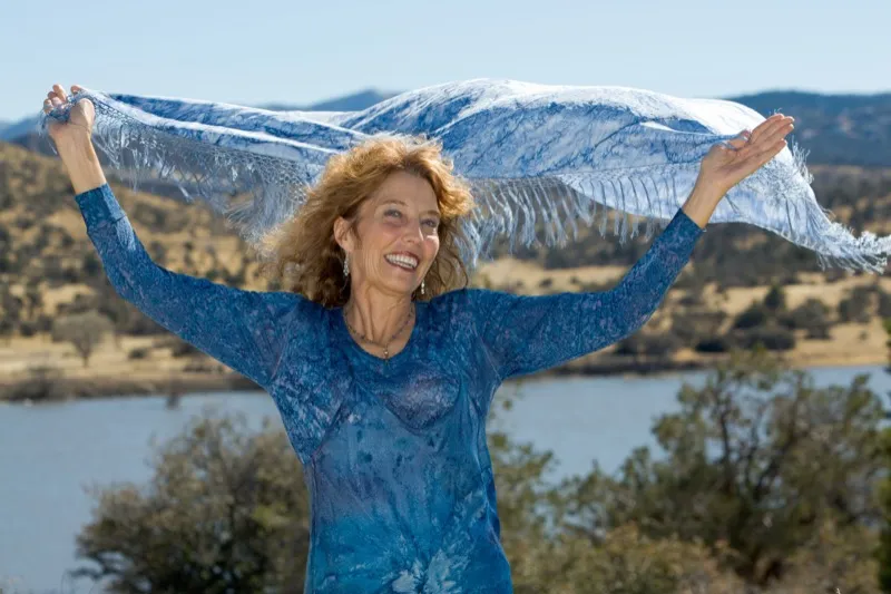 Portrait photography in Arizona by Simon Wickes -- expressive portrait against autumn foliage