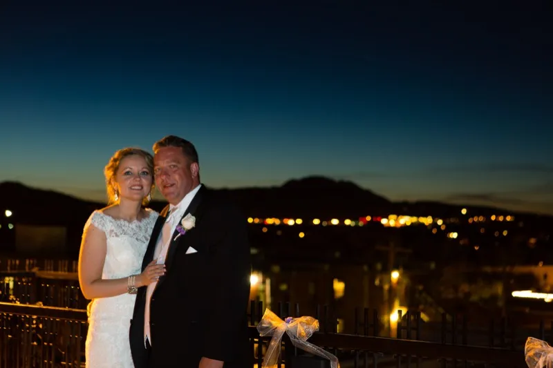 Wedding photography in Arizona by Simon Wickes -- intimate couple portrait at a vineyard wedding